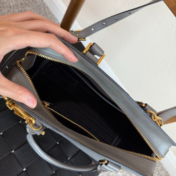 Prada Saffiano Leather Top Handle Bag – Gray - Picture 6 of 7